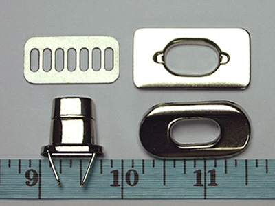Metal Purse Twist Lock - Nickel